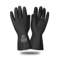 Перчатки Safeprotect КЩС-1-SP LUX черные (латекс, слой Silver, толщ.0,65мм,дл.30..