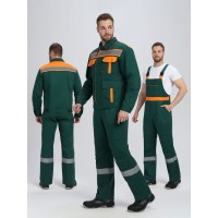 Костюм Итрорис-2 СОП (тк.Саржа,250) п/к, т.зеленый/оранжевый