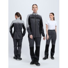 Костюм женский Вектрон-1 (тк.Смесовая,240) брюки, т.серый/св.серый/черный