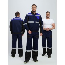 Костюм Вивантек-1 СОП К. (тк.Смесовая МВО,240) брюки, т.синий/черный/васильковый