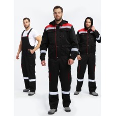 Костюм Нейч-2 СОП с капюшоном К. (тк.Смесовая,210) п/к, черный/красный