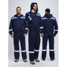 Костюм Титан-2 СОП с капюшоном CH (тк.Смесовая,210) п/к, т.синий/васильковый