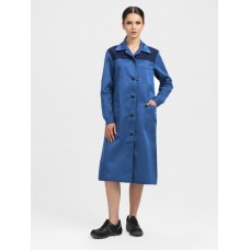 Халат женский Лигор (тк.Смесовая,210), васильковый/т.синий