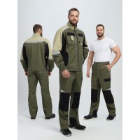 Костюм Вектрон-1 (тк.Смесовая МВО,240) брюки, хаки/черный/бежевый