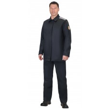 Костюм сварщика СИРИУС-РИГЕЛЬ-РОСС куртка длинная, брюки, черный с серым