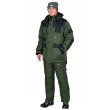 Костюм СИРИУС-БЕРКУТ-ЛЮКС зимний, куртка, п/к, оливковый с чёрным