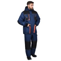 Костюм СИРИУС-МАНХЕТТЕН-М зимний, куртка дл, брюки, тёмно-синий с черным и кирпи..