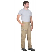 Брюки СИРИУС-ДЕКСТЕР песочные с черной отделкой, тк. стрейч с ВО