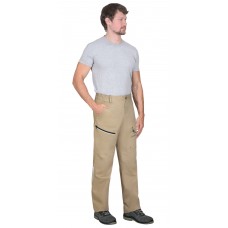 Брюки СИРИУС-ДЕКСТЕР песочные с черной отделкой, тк. стрейч с ВО