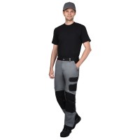 Брюки СИРИУС-АРКТИК средне-серые с чёрным, мех. стрейч 260 г/м2, 65% ПЭ, 35% ХБ