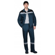 Костюм СИРИУС-МАСТЕР куртка кор., брюки, морена с черным и СОП, 245 г/м2, 65% ПЭ, 35% ХБ